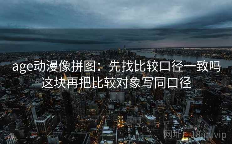 age动漫像拼图：先找比较口径一致吗这块再把比较对象写同口径